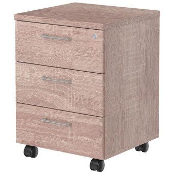 Тумба подкатная Xten XMC-3D/3D.1A с центральным замком (дуб сонома, 465х450х634 мм, 3 ящика)