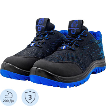 Полуботинки летние рабочие Protection 4230К ПУ-ПУ из текстиля черные/синие с композитным подноском размер 43