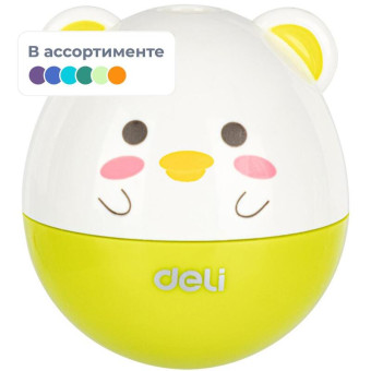 Точилка для карандашей Deli Неваляшка пластиковая с контейнером