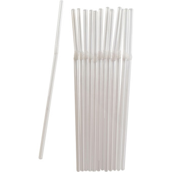 Трубочки для коктейля пластиковые прозрачные с изгибом длина 210 мм  диаметр 5 мм (250 штук)