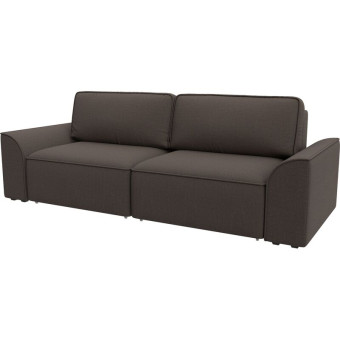 Диван-кровать трёхместный Комфорт Лига-048 НПБ коричневый рогожка