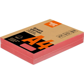 Бумага цветная для печати ProMEGA jet красная интенсив (А4, 160 г/кв.м, 250 листов)