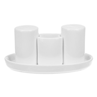 Набор для специй Chan Wave Classic 4 предмета (солонка, перечница, емкость для зубочисток, подставка)