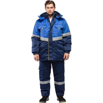 Костюм рабочий зимний мужской з43-КБР с СОП васильковый/синий (размер 60-62, рост 170-176)