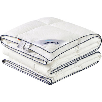 Одеяло 1.5-спальное Medsleep Старлайт 140x205 см кассетное белое