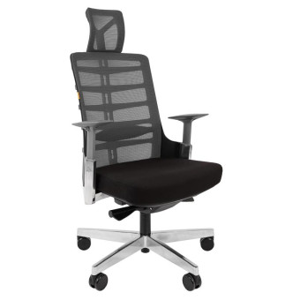 Кресло для руководителя Chairman Spinelly серое/черное (ткань/сетка/металл)