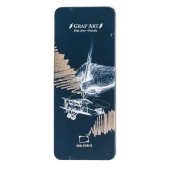 Набор чернографитных карандашей (HB - 4B) Малевичъ Graf'Art шестигранных (8 штук в наборе)