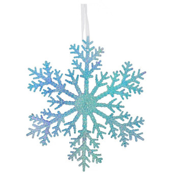Елочная игрушка Снежинка акрил голубая (диаметр 21 см)