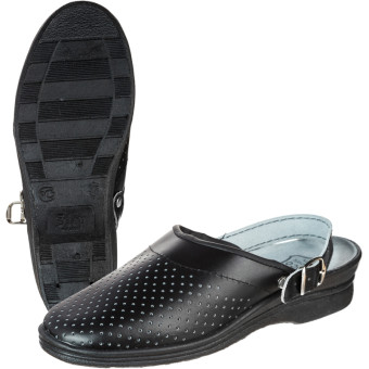 Сабо женские из натуральной кожи черные (размер 40)