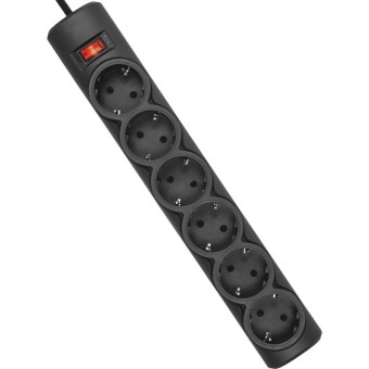 Сетевой фильтр Defender DFS 155 на 6 розеток 5 метров черный (99496)