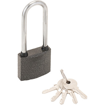 Замок навесной Аллюр ВС1Ч-350Д 48 мм серый с удлиненной дужкой