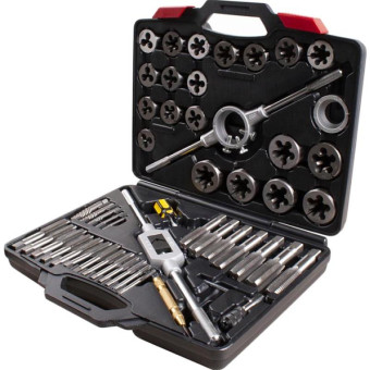 Набор метчиков и плашек SK-5 M6-M24, кейс, 51 предмет, МАСТАК (351-00051C)