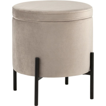 Пуф Грейс с ящиком для хранения светло-серый (ткань, 405x405x415 мм)