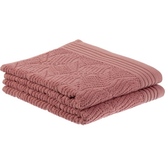 Набор полотенец махровых Комус Веттерн 50x80 см 500 г/кв.м розовый (2  штуки в упаковке)