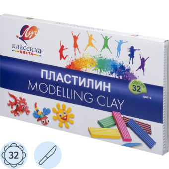 Пластилин классический Луч Классика 32 цвета 640 грамм