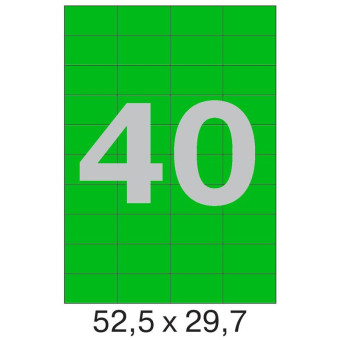 Этикетки самоклеящиеся Office Label зеленые 52.5х29.7 мм (40 штук на листе А4, 50 листов в упаковке)