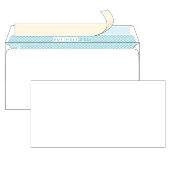 Конверт Packpost Businesspost C65 90 г/кв.м белый стрип с внутренней запечаткой (1000 штук в упаковке)