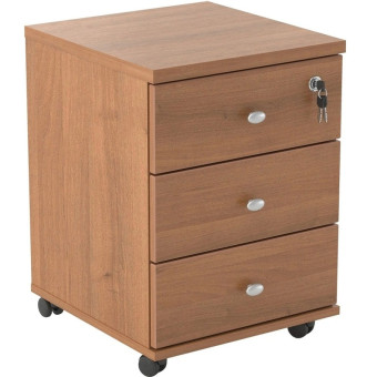 Тумба подкатная Easy One с замком (орех, 400х420х575 мм, 3 ящика)