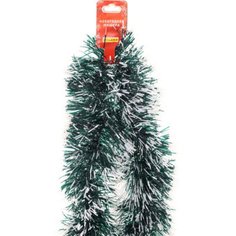 Мишура новогодняя Miland зеленая/белая 200x7 см