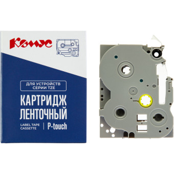 Картридж Комус TZE-122 для принтера этикеток Brother (9 мм х 8 м, цвет ленты прозрачный, шрифт красный)