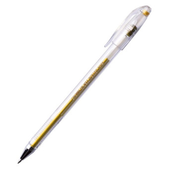Ручка гелевая одноразовая Crown золотистая (толщина линии 0.7 мм)