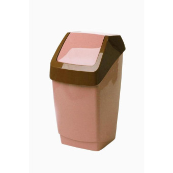 Ведро для мусора с крышкой-вертушкой М-пластика Хапс 7 л пластик бежевое (21х20х37 см)