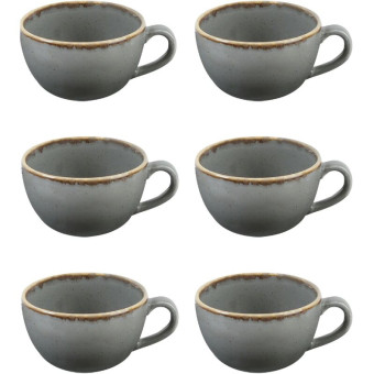 Чашка чайная Porland Seasons фарфоровая 340 мл (6 штук в упаковке,  322134 тёмно-серый-6)