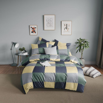 Комплект постельного белья Guten Morgen Green cage евро бязь 70x70 см