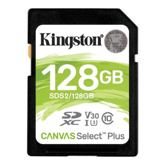 Карта памяти 128 Гб SDXC Kingston Canvas Select Plus UHS-I U3 V30 (SDS2/128Gb)