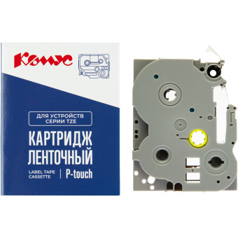 Картридж Комус TZE-233 для принтера этикеток Brother (12 мм х 8 м, цвет ленты белый, шрифт синий)