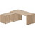 Стол руководителя Norman NR180TSGOW угловой с тумбой левый (дуб светлый,  1800х1800х735 мм)