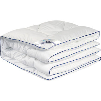 Одеяло 2-спальное Medsleep Swan Princess 175x200 см стёганое с кантом белое (1014.00270)