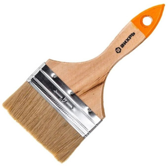 Кисть малярная Вихрь из натуральной щетины 100 мм с деревянной рукояткой (73/3/4/6)