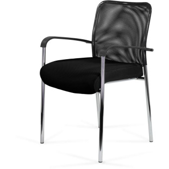 Стул офисный Easy Chair Афродита Люкс чёрный, сетка TW/сетка Е, металл,  хромированный Стул офисный Easy Chair Афродита Люкс чёрный, сетка TW/сетка Е, металл,  хромированный
