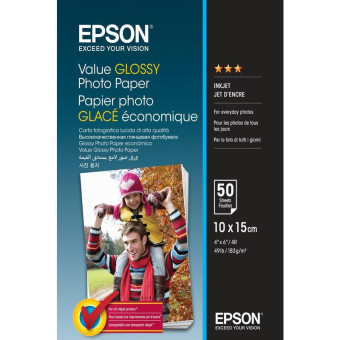 Фотобумага для цветной струйной печати Epson Value Glossy (глянцевая, А6, 183 г/кв.м, 50 листов, артикул производителя C13S400038)