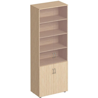 Шкаф для документов Формула ФР 379 ВЗ со стеклом (вяз светлый,  800х450х2190 мм)