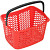 Корзина покупательская Комус Мебель пластик красная с чёрной ручкой
