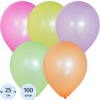 Набор шаров воздушных Патибум Флуоресцентный 25 см (100 штук в упаковке)