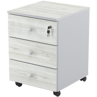 Тумба подкатная Easy Standard с замком (сосна/серый, 400x420x563 мм, 3 ящика)
