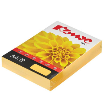 Бумага цветная для печати Комус Color мандарин интенсив (А4, 80 г/кв.м, 500 листов)