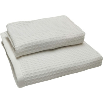 Набор полотенец вафельных 2 штуки 50x80 см/70x130 см 290 г/кв.м молочный