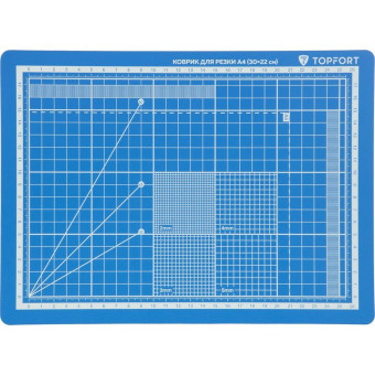 Коврик для резки TOPFORT 5-слойный формат А4 двусторонний (300х220 мм, толщина 3 мм)