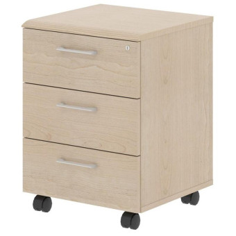 Тумба подкатная Wave WMC3D с центральным замком (бук тиара, 465х450х628 мм, 3 ящика)