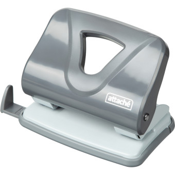 Дырокол Attache Smart до 25 листов серый с линейкой