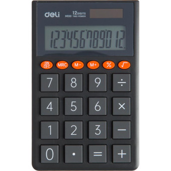 Калькулятор карманный Deli 12-разрядный темно-серый 70.2x8.5x112.2 мм