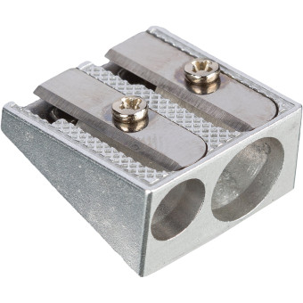 Точилка для карандашей Attache Economy металлическая серебристая (2  отверстия)