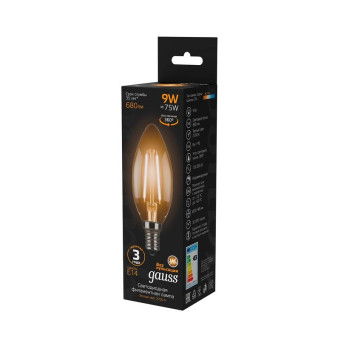Лампа светодиодная Gauss LED Filament C 9Вт E14 2700К 680Лм 220В 103801109