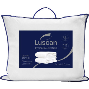 Одеяло 1.5-спальное Luscan 140х205 см стеганое с кантом белое