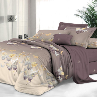 Постельное бельё Эльф Прекрасные бабочки евро сатин 70x70 см