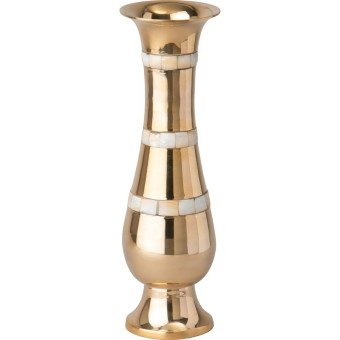 Ваза для цветов Lefard золотистая (высота 26 см)